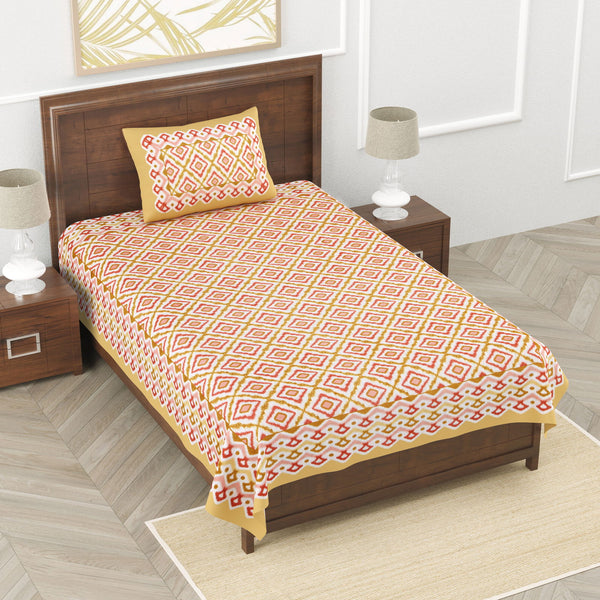 Keziah Floral Printed Bedsheet - Pink - EasyGoods India