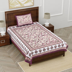 Keziah Floral Printed Bedsheet - Yellow - EasyGoods India