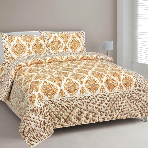 Ethnic Jaipuri Printed Bedsheet Set with Pillow Covers