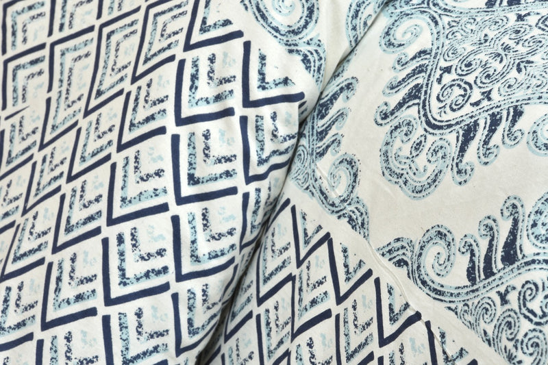 Jaipuri pure cotton printed bedsheet with two pillow covers,