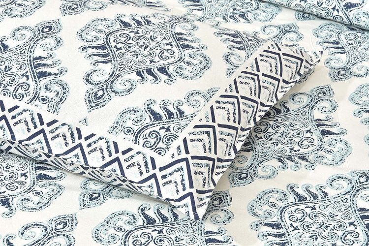 Jaipuri pure cotton printed bedsheet with two pillow covers,