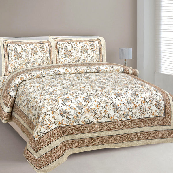 Ethnic Jaipuri Printed Bedsheet Set with Pillow Covers