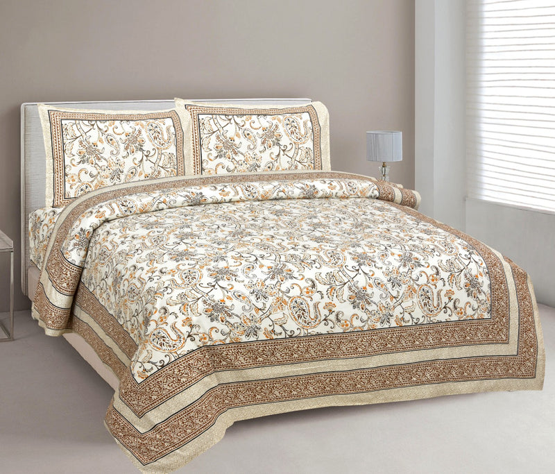 Ethnic Jaipuri Printed Bedsheet Set with Pillow Covers
