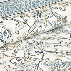 Jaipuri Floral Print Bedsheet With Two Pillow Covers.