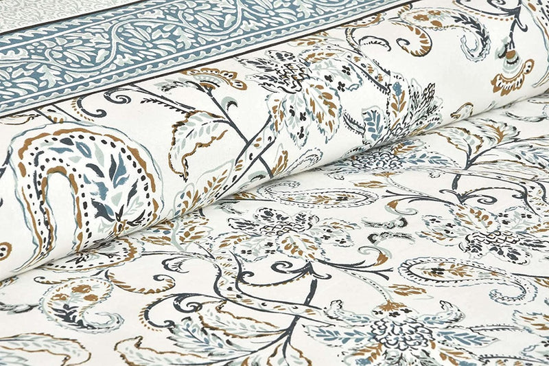 Jaipuri Floral Print Bedsheet With Two Pillow Covers.