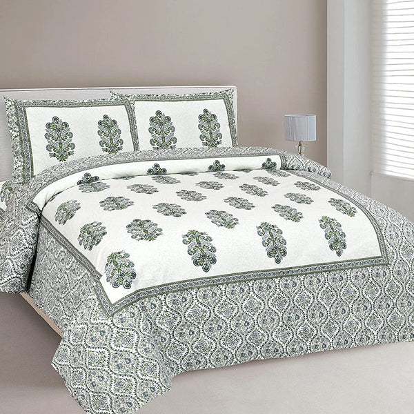 Ethnic Jaipuri Printed Bedsheet Set with Pillow Covers