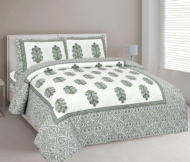 Ethnic Jaipuri Printed Bedsheet Set with Pillow Covers
