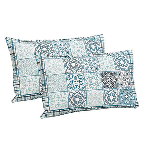 EasyGoods® Abstract Blue Jaipuri Cotton Bedsheet with 2 Pillow Covers - Elegant & Durable - EasyGoods India