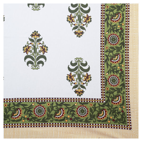 Sanganeri Hand Block Printed  Cotton Bedsheet with 2 Pillow Covers.