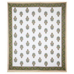 Sanganeri Hand Block Printed  Cotton Bedsheet with 2 Pillow Covers.