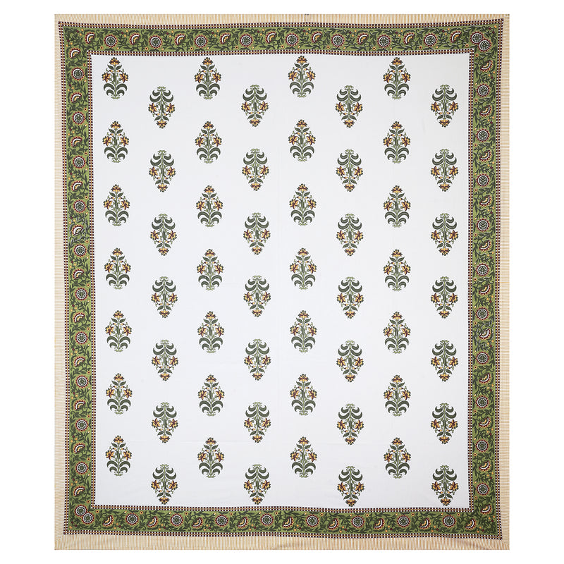 Sanganeri Hand Block Printed  Cotton Bedsheet with 2 Pillow Covers.