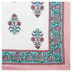 Sanganeri Hand Block Printed  Cotton Bedsheet with 2 Pillow Covers.