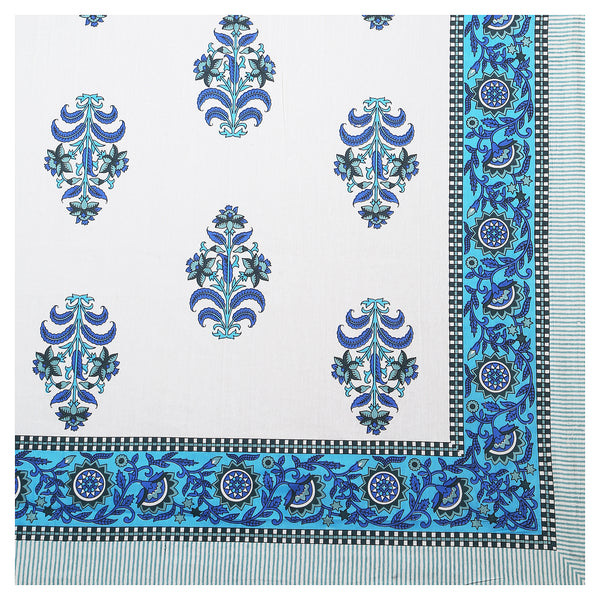 Sanganeri Hand Block Printed  Cotton Bedsheet with 2 Pillow Covers.