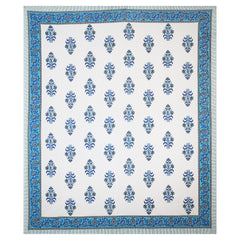 Sanganeri Hand Block Printed  Cotton Bedsheet with 2 Pillow Covers.