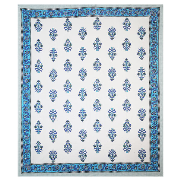 Sanganeri Hand Block Printed  Cotton Bedsheet with 2 Pillow Covers.