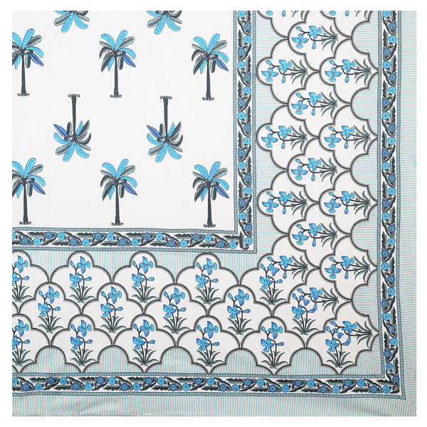 Sanganeri  Printed  Pure Cotton Bedsheet with 2 Pillow Covers.