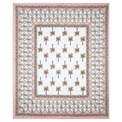 Sanganeri  Hand block Printed  Pure Cotton Bedsheet with 2 Pillow Covers.