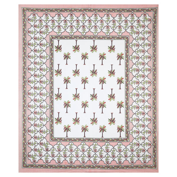 Sanganeri  Hand block Printed  Pure Cotton Bedsheet with 2 Pillow Covers.