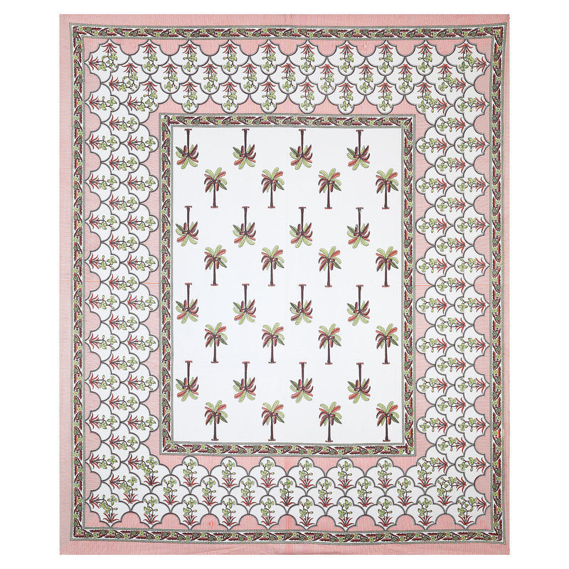 Sanganeri  Hand block Printed  Pure Cotton Bedsheet with 2 Pillow Covers.
