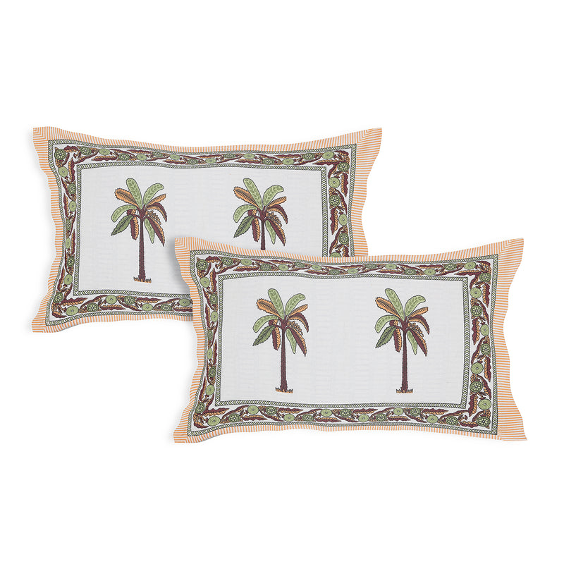 Sanganeri  Hand block Printed  Pure Cotton Bedsheet with 2 Pillow Covers.