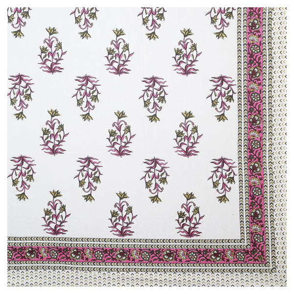 Sanganeri Ethnic Bedsheet  print, likely made of 100% cotton With Two Plow Covers.