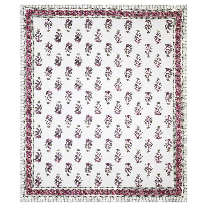 Sanganeri Ethnic Bedsheet  print, likely made of 100% cotton With Two Plow Covers.