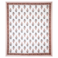Sanganeri  Hand block Printed  Pure Cotton Bedsheet with 2 Pillow Covers.