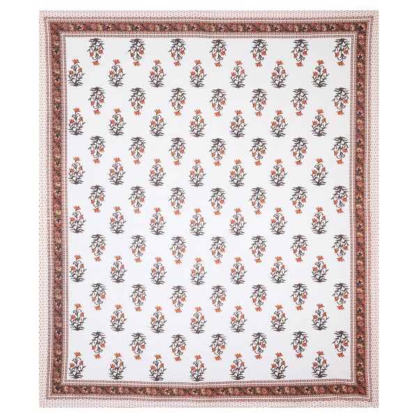 Sanganeri  Hand block Printed  Pure Cotton Bedsheet with 2 Pillow Covers.