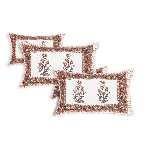 Sanganeri  Hand block Printed  Pure Cotton Bedsheet with 2 Pillow Covers.