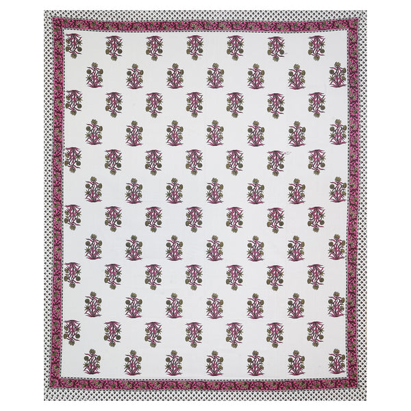 Sanganeri Printed Badsheet 100% cotton With Two Plow Covers.