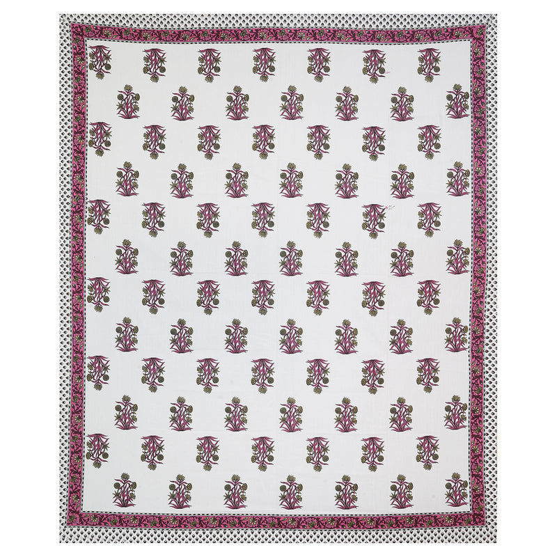 Sanganeri Printed Badsheet 100% cotton With Two Plow Covers.