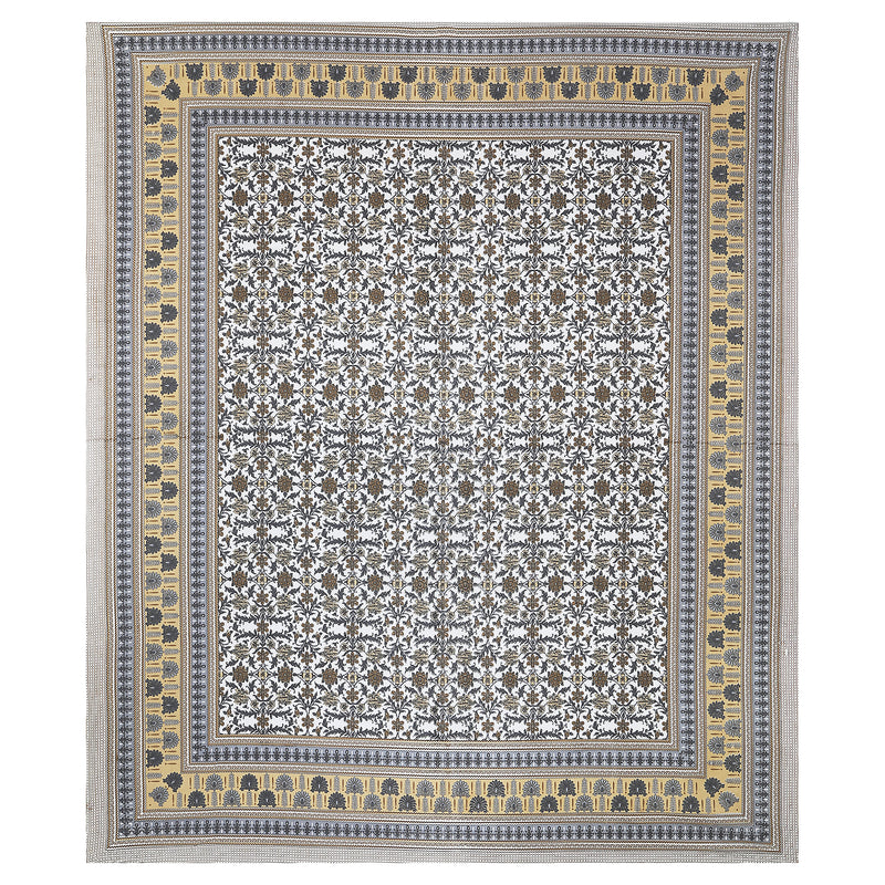 Sanganeri Cotton Bedsheet with a traditional ethnic print with two plow covers