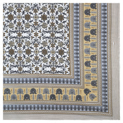 Sanganeri Cotton Bedsheet with a traditional ethnic print with two plow covers
