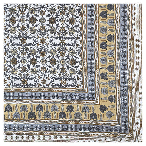 Sanganeri Cotton Bedsheet with a traditional ethnic print with two plow covers