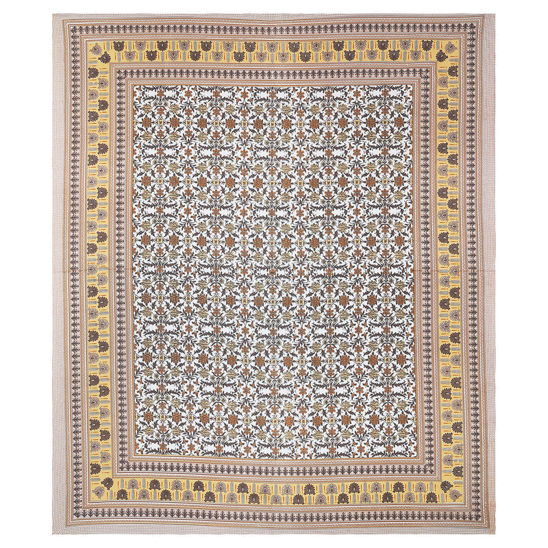 Sanganeri Cotton Bedsheet with a traditional ethnic print with two plow covers