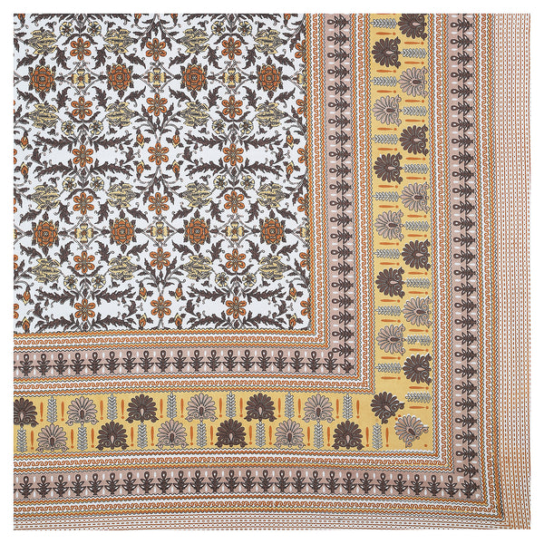 Sanganeri Cotton Bedsheet with a traditional ethnic print with two plow covers
