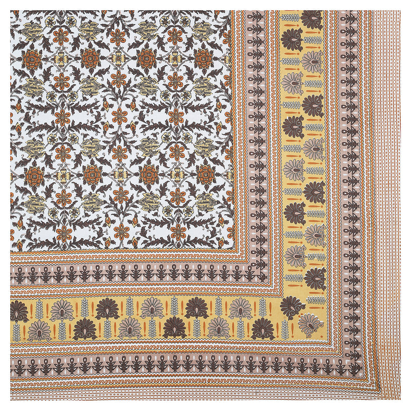 Sanganeri Cotton Bedsheet with a traditional ethnic print with two plow covers