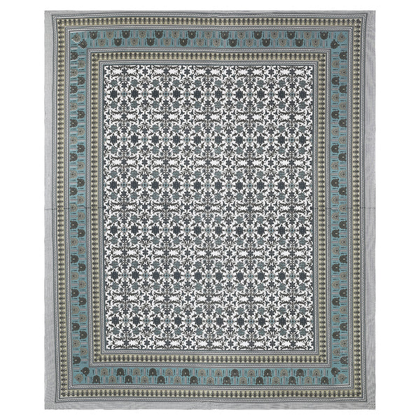 Sanganeri Cotton Bedsheet with a traditional ethnic print with two plow covers