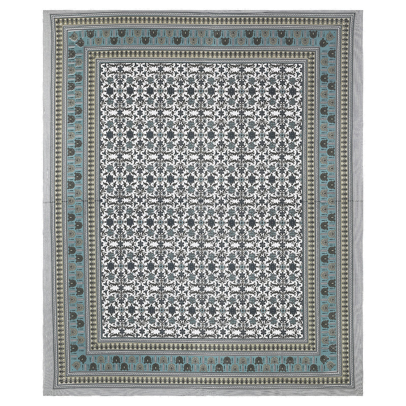 Sanganeri Cotton Bedsheet with a traditional ethnic print with two plow covers