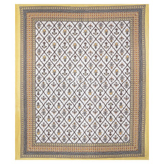 Sanganeri Cotton Bedsheet with a traditional ethnic print with two plow covers