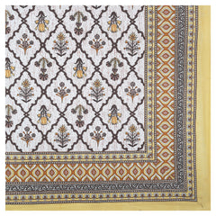 Sanganeri Cotton Bedsheet with a traditional ethnic print with two plow covers