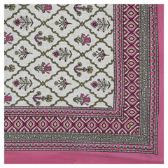 Sanganeri  Cotton Bedsheet with two pillow covers, featuring  ethnic pattern.