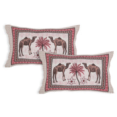 Sanganeri Hand Block Printed Double Bedsheet with pillow covers, likely made of cotton.