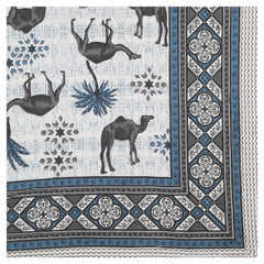 Sanganeri Anika Bedsheet  with Camel & Palm Tree Design with two plow covers