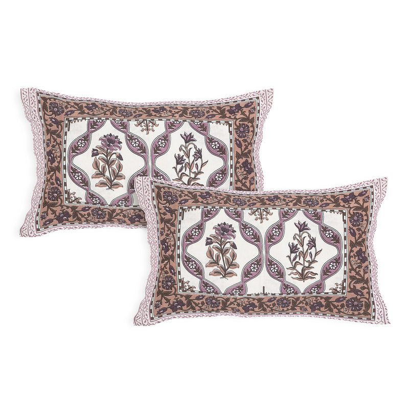 Sanganeri Cotton Block Printed Bedsheet with two matching pillow covers