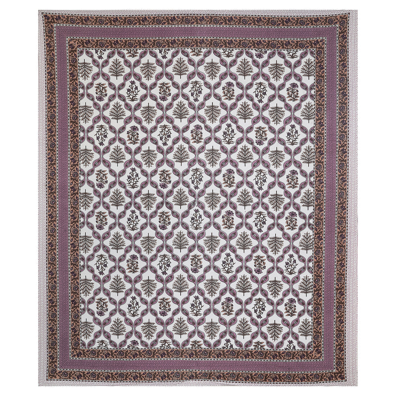 Sanganeri Cotton Block Printed Bedsheet with two matching pillow covers