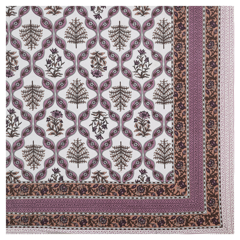Sanganeri Cotton Block Printed Bedsheet with two matching pillow covers