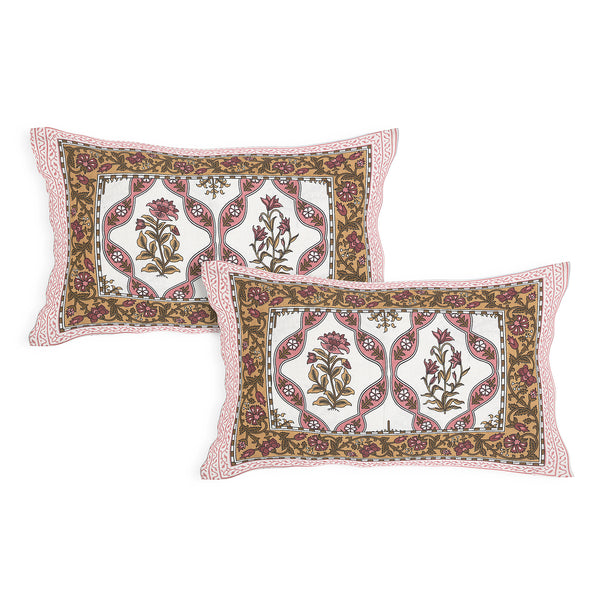 Sanganeri Cotton Block Printed Bedsheet with two matching pillow covers