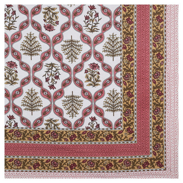 Sanganeri Cotton Block Printed Bedsheet with two matching pillow covers