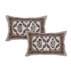 Sanganeri  Hand Block Printed Cotton Bedsheet With Two Plow Covers